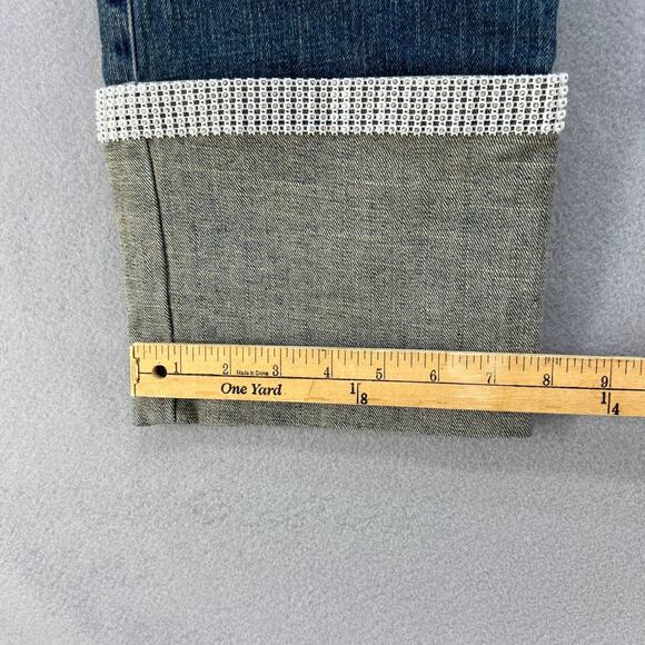 Basix II Women's Skimmer Length Folded Hem Jeans Size 6 - Picture 3 of 14